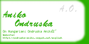 aniko ondruska business card